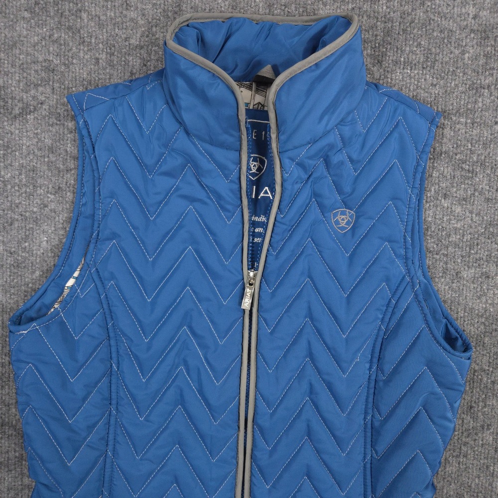 Ariat Ashley Vest Womens XS Blue Quilted Insulated Lined Equestrian Outdoor - Picture 2 of 13
